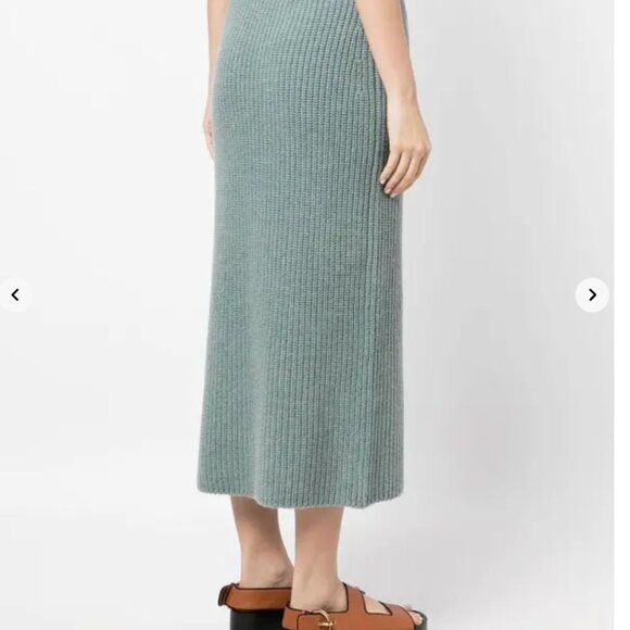 Vince ribbed-knit straight skirt (light green, large) - Picture 6 of 16